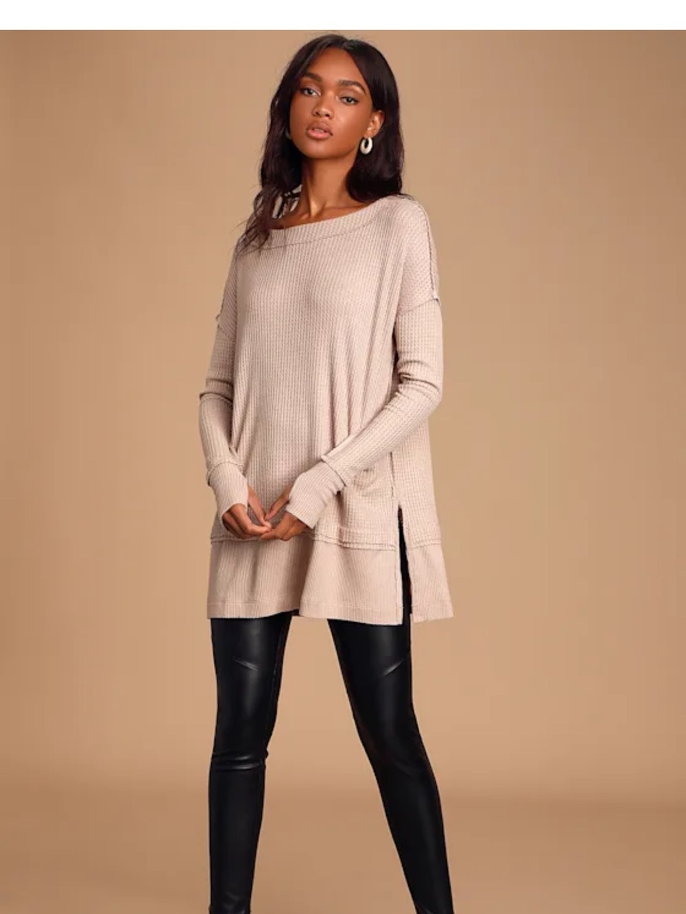 We The Free North Shore Beige Long Sleeve Thermal Top